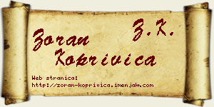 Zoran Koprivica vizit kartica